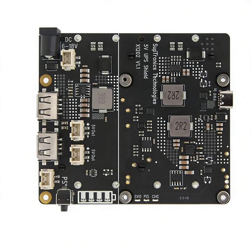 Raspberry Pi Uninterrupted Power Supply Ups 18650 - A85P X1202 UPSボード：Raspberry Pi 5用、4セル18650バッテリー（別売）対応の無停電電源装置