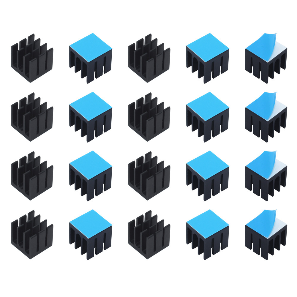 Raspberry Pi Water Cooling Kit - 12 × 12 × 12ミリメートル50個アルミニウム製ヒートシンクラジエータークーラーヒートシンク電子icチップmosラズベリーパイで冷却熱テープ