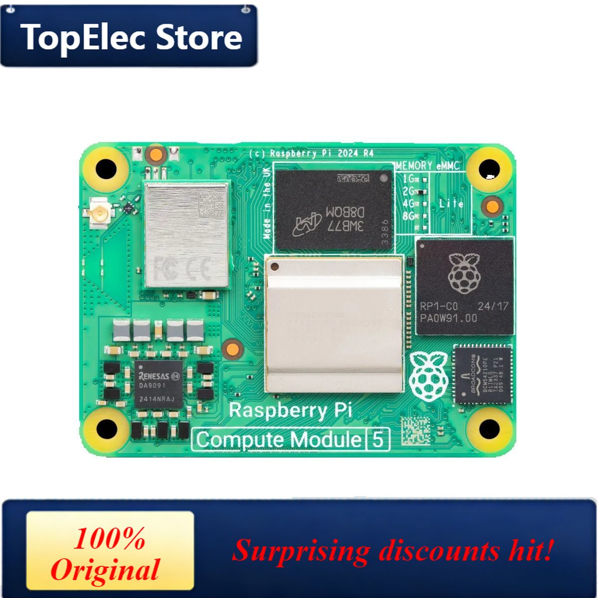 TopElec Raspberry Pi Compute M - Raspberry Pi 5 8Gb Board のレビューと価格